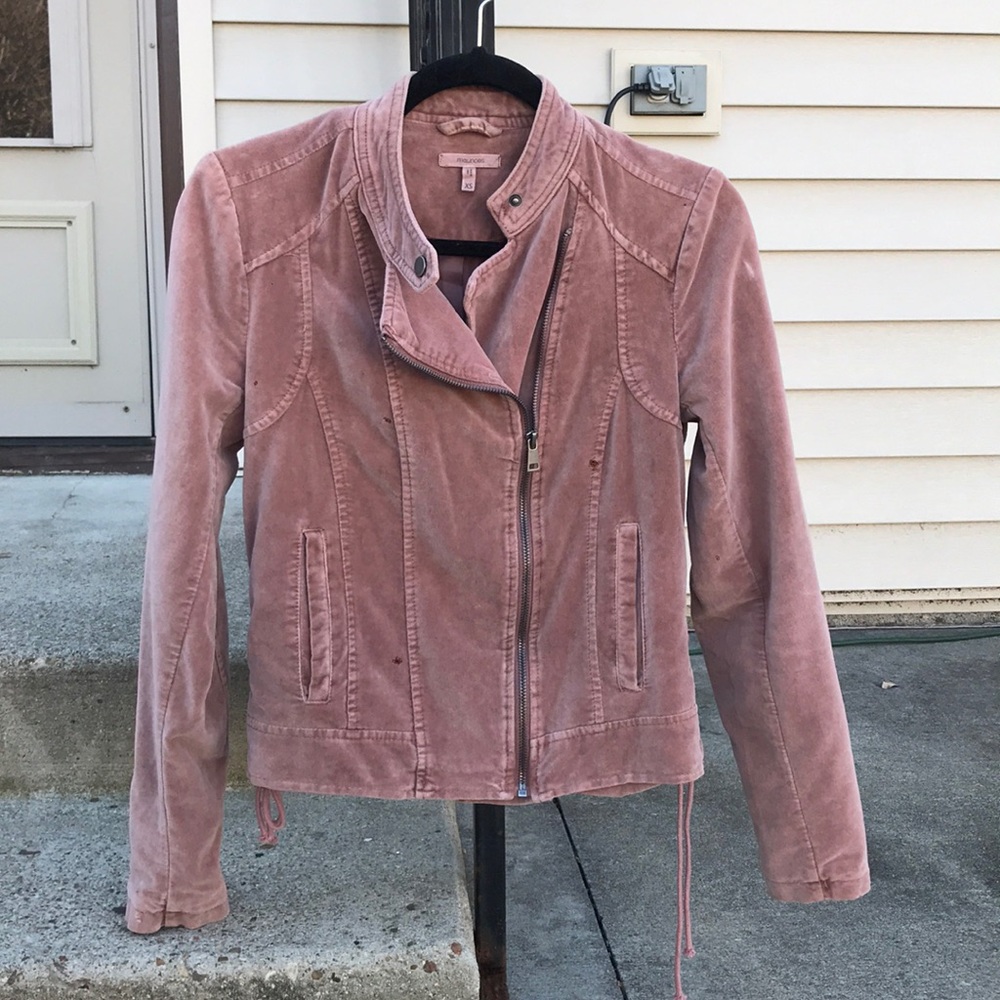 Pink velvet Moto jacket